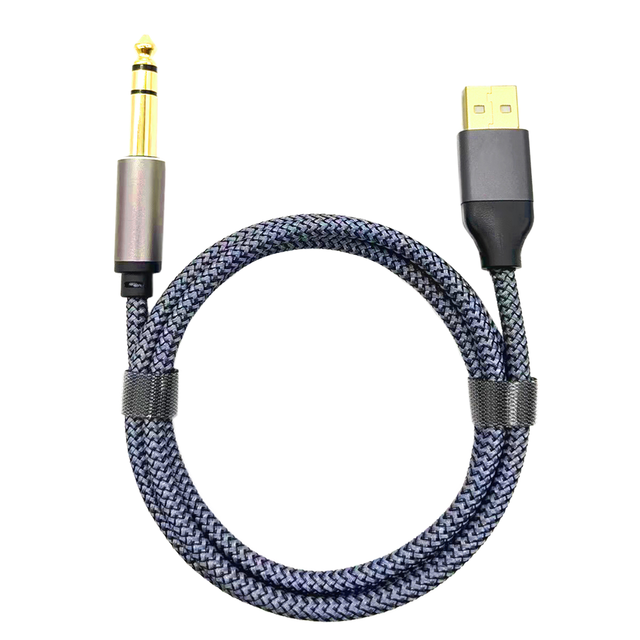 USB to 1/4 TRS Stereo Audio Cable, 4FT USB a to 6.35mm 1/4 Inch Male Audio Adapter for Laptop, Windows, PC, Amplifier, Speaker,