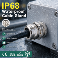 Presse-étoupe en laiton nickelé M32 étanche IP68 pour câbles de 15-22 mm, certifié CE RoHS, vente directe usine