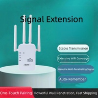 Répéteur WiFi double bande 2,4 GHz/5,8 GHz 300 Mbps avec prise EU, amplificateur Internet avec couverture de 150 m² et 4 antennes externes