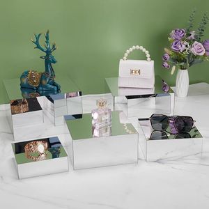 Mesa de postre acrílica con espejo de Buffet moderno portátil, ecológica para Hotel personalizado, descanso para té, estante de exhibición de pasteles, adornos - Product Image 3