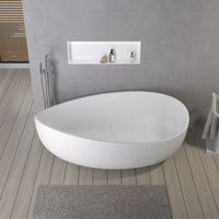 Évier de comptoir en pierre de résine, lavabo en pierre de surface solide, lavabo de salle de bain en acrylique pur