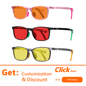 Monture TR90 tendance, couleurs variées, avec embouts antidérapants, <span class=keywords><strong>verres</strong></span> <span class=keywords><strong>rouge</strong></span>, orange, jaune, monture optique unisexe, lunettes anti-lumière bleue pour enfants - Product Image 2
