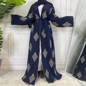 1799# Gold Embroidery Islamic Abaya for Women Middle East Arab Turkey Fashion Trend Ladies <b>Cardigan</b> Robe Dubai - Product Image 2