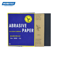 Papier abrasif en carbure de silicium imperméable, haute dureté, feuille rectangulaire 60, vente directe usine # ~2000 #   Polissage au grain
