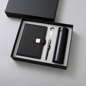 Ensemble cadeau de luxe pour entreprise, carnet à couverture rigide, avec thermos, stylo et bouteille - Cadeau d'entreprise personnalisable - Product Image 4