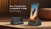 Station de charge de bureau portable sans fil 10W Max 5V/2A pour RugKing 4 Pro, support de charge 2-en-1 à double sortie pour téléphone