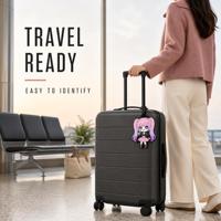 Étiquettes de bagages mignonnes, créatives, de style dessin animé, pour filles magiques, cartes d'embarquement et étiquettes de bagages en PVC souple, personnalisables DIY