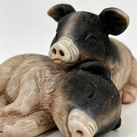 Figurines de cochon en résine peintes à la main, best-seller, à bas prix, modèle de décoration artisanale. Animal printanier tendance pour l'intérieur et l'extérieur