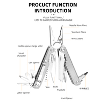 Couteau de poche pliant multifonction haut de gamme 14 en 1 avec pince, lame en acier inoxydable de qualité supérieure pour usage bancaire