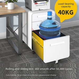 Modern Metal Three-layer <b>Lockable</b> Mobile Filing <b>Cabinet</b> for Office Use - Product Image 3