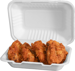 Conteneur alimentaire en bagasse de canne à sucre, type clamshell - Product Image 4