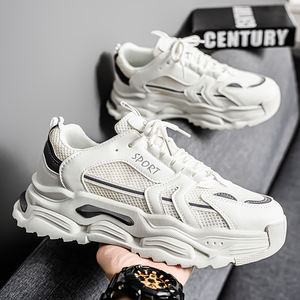 Mocassins pour hommes à semelle épaisse, rehaussant la taille, surface en maille respirante, antidérapants, résistants à l'usure, tendance mode, semelle intermédiaire en EVA, caoutchouc - Product Image 2