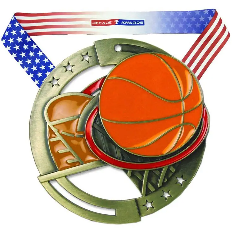 Groothandel Custom Design Uw Eigen 3d Basketbal Medaille Sport Uitgesneden Stand Display Van Uitmuntendheid