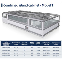 Congélateur en îlot incurvé ETL Aht, congélateur en îlot transparent en forme d'arc, armoire combinée en îlot, congélateur en îlot à vendre