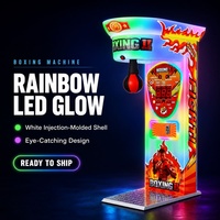Machine de boxe d'arcade avec éclairage LED arc-en-ciel, pointage numérique électronique, testeur de force de frappe, coque blanche pour centre de jeux d'arcade
