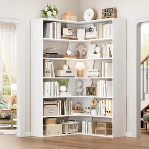 Librería en Forma de L de 6 Niveles Fabricada con Paneles de Madera de Alta Calidad de 15 mm de Grosor - Product Image 2