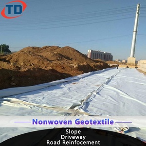 Géotextile routier non tissé 400g 600g 1000gsm, pour l'aménagement de lacs artificiels, Blanc Noir Gris, 50m 100m 150m - Product Image 1