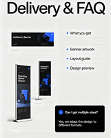 Bannière verticale personnalisée avec design graphique, enseigne suspendue extérieure, personnalisation de bannière de marque