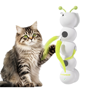 USB Có Thể Sạc Lại Nhựa Chuyển Động Kích Hoạt Tương Tác Mèo Teaser Đồ Chơi Mới Đến Thông Minh Wack Worm Với Fluffy Đuôi Săn Bắn - Product Image 1