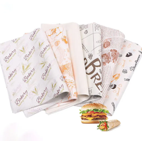 Papier d'emballage pour sandwichs résistant à la graisse avec logo personnalisé pour les emballages de boulangerie, de charcuterie et de restauration, feuilles de papier sulfurisé imprimées, conformes aux normes alimentaires