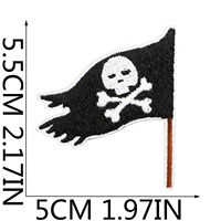Pirate fer sur patchs carte au trésor patchs de broderie Logo patchs personnalisés décoration de l'équipe des enfants autocollant en tissu de pieuvre