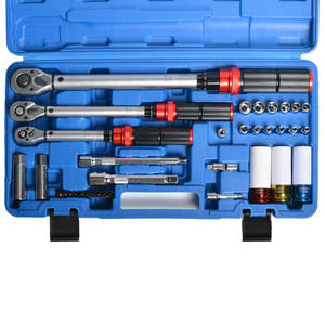 Jeu de clés dynamométriques professionnelles de 35 pièces en acier au chrome-vanadium chromé, kit d'outils de réparation automobile - Product Image 2