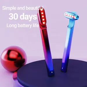 Microcurrent anti-wrinkle red blue light eye face massage magic rotating wand beauty supply items wholesale