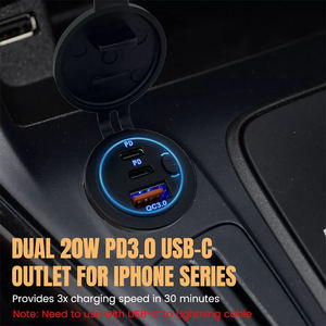 Type-C PD + QC 3.0 USB <span class=keywords><strong>chargeur</strong></span> de voiture adaptateur de prise d'alimentation <span class=keywords><strong>camping</strong></span>-<span class=keywords><strong>car</strong></span> charge <span class=keywords><strong>12V</strong></span> 24V - Product Image 6