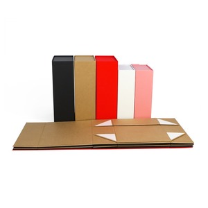 Customize Logo Printed Black <b>Paper</b> Flat <b>Pack</b> Rigid Cardboard Clothing Cosmetic Shoe Foldable Packaging Magnetic Folding Gift Box - Product Image 6