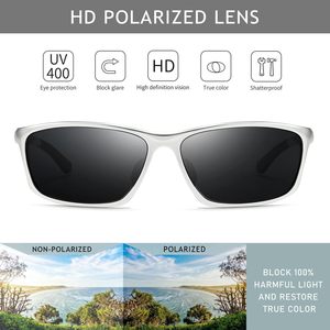 Lunettes de soleil de sport pour hommes, personnalisables en gros, avec logo, branches fines en TR90, antidérapantes, polarisées, pour la pêche et la course à pied - Product Image 4