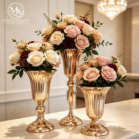 Vase à fleurs en métal argenté et doré électroplaqué pour décoration de table de fête, anniversaire, mariage, hôtel - Prix de gros