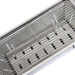 <span class=keywords><strong>Barbecue</strong></span> portable pliable en acier inoxydable pour extérieur avec grille amovible pour la maison, le jardin, le camping et la table - Product Image 3