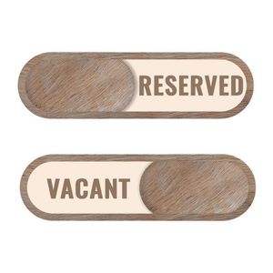 Sliding Status Sign Oval Wood Finish Reserved Vacant Label For Hotel Restaurant Spa Door Use - Product Image 5