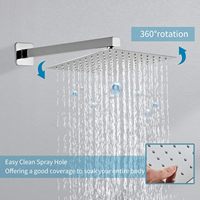 Système de douche de salle de bain Ensemble combiné de pommeau de douche pluie de 8 pouces avec valve et garniture Mélangeur de pluie de luxe Robinet de douche dissimulé argent