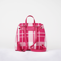Sac à dos pour femme ODM en crochet rouge à motif géométrique, léger, élégant, portable, avec cadre interne et fermeture éclair