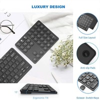 Keyboard Numerik Nirkabel Ergonomis RGB JOMAA Baru, Keypad Numerik Isi Ulang, Keyboard Nirkabel BT untuk Laptop Tablet