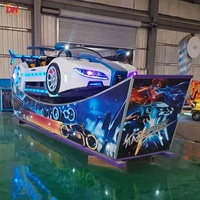 Manège LED décoratif attrayant en forme de mini-voiture volante, avec mouvements de glisse avant-arrière émotionnants, pour centres commerciaux et parcs d'attractions familiaux