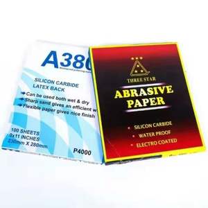 กระดาษทรายสามดาว P4000 ขนาด 230x280 มม. ซิลิคอนคาร์ไบด์ แบบยางลาเท็กซ์ กันน้ำ สำหรับขัดสีรถยนต์ - Product Image 1