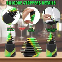 Bouchons de protection en silicone vert pour bouteilles, hermétiques et anti-odeurs, pour verre, plastique et silicone, lot de 3