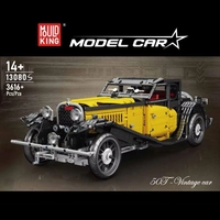 Mould King 13080S Voiture Vintage T50 Télécommandée Technique MOC 25153 Modèle en Plastique RC Ensemble de Briques de Construction Jouet