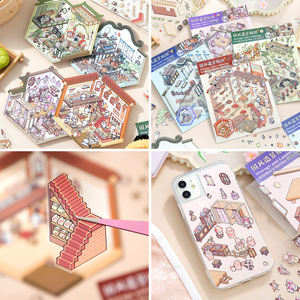 Simno 2 unid/paquete de pegatinas impermeables para mascotas lindo divertido DIY <span class=keywords><strong>3D</strong></span> casa miniatura escena pegatinas para adultos niños regalo - Product Image 5