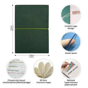 Carnet de notes A5 personnalisé en cuir PU, mignon, tendance, cadeaux originaux, fournitures scolaires, avec élastique, couverture souple, design cousu, agendas - Product Image 4