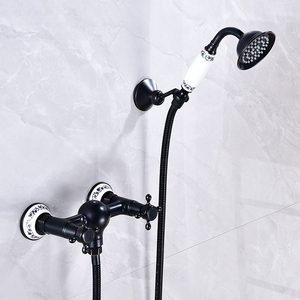 Ensemble de douche mural à double poignée avec robinet thermostatique à cartouche céramique et jet de massage pour appartement et usage extérieur <span class=keywords><strong>WC</strong></span> - Product Image 5