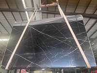 Usine chinoise, table basse en marbre noir mat, table basse en marbre Nero Marquina pour salon, design moderne