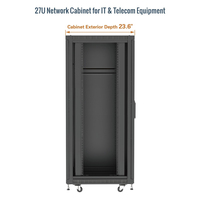 Armoire réseau YNCO personnalisée 42U 600*600 19 pouces en acier pour centre de données, rack de serveur avec porte en verre, montage mural, protection IP20, 1000 kg en stock