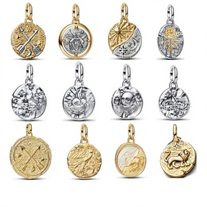 Exclusivo Transfronterizo: Colgante <span class=keywords><strong>de</strong></span> Plata <span class=keywords><strong>de</strong></span> Ley 925 con Baño <span class=keywords><strong>de</strong></span> Oro Grueso y Diseño Animal Vintage, <span class=keywords><strong>Abalorios</strong></span> DIY para Mujer - Product Image 1
