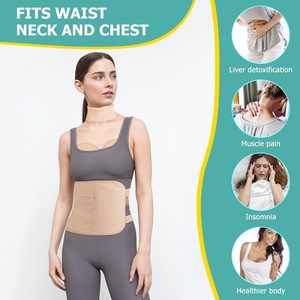 Kit de Compressas de Óleo de Rícino em Algodão PUL Impermeável com 4 Peças, Modelo Mais Recente, Alça Ajustável, Bolso e Ajuste Confortável para Cintura e Pescoço - Product Image 6