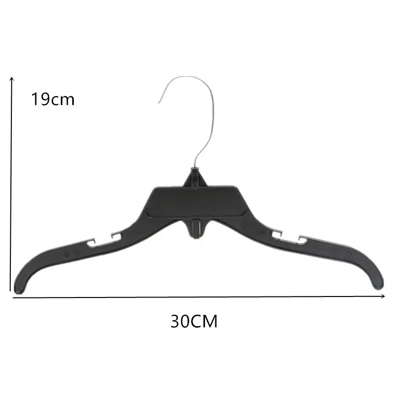 12'' 498 Black Baby Children Clothes Top Kids Clothing Plastic Hanger With Metal Hook
