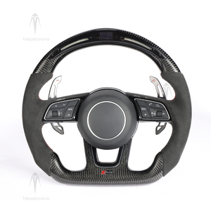 Volant de <span class=keywords><strong>course</strong></span> LED en fibre de carbone compatible avec Audi A3 2018 2019 A4 A5 A6 A7 A8 S3 S5 S6 S7 RS3 RS4 RS5 RS6 RS7 TT TTRS B9 - Product Image 6