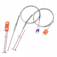 Sonde de température flexible avec connexion par fiche de type N E J T, thermocouple blindé WRNK-191